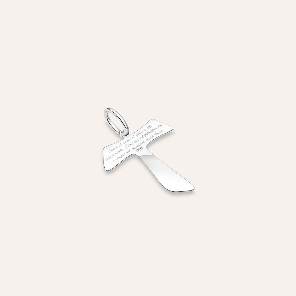 Pendente Holy Oro Bianco - Ciondoli con Incisione Unisex | Stroili