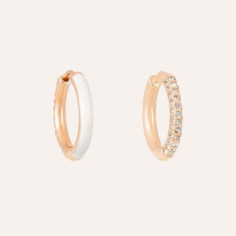 Orecchini A Cerchio Lady Sweet Acciaio Rosa Cristallo - Orecchini a Cerchio Donna | Stroili