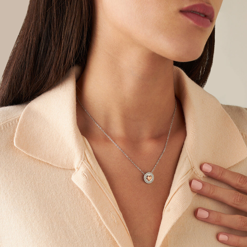 Collana Lady Chic Acciaio Rosa Cristallo - Collane Donna | Stroili