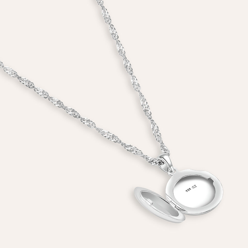 Pendente Portafoto Love Beats Argento Rodiato Cubic Zirconia