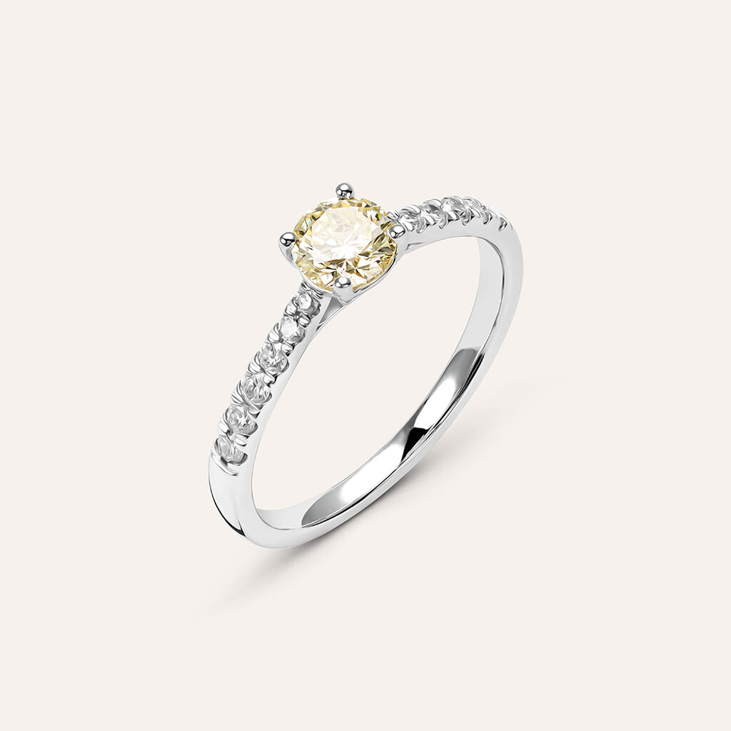 Anello Solitario Diamade Oro Bianco Diamante Lab-Grown - Anelli con Pietre Donna | Stroili