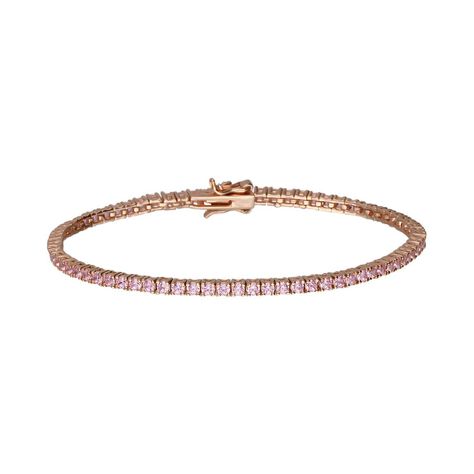 Bracciale Tennis Silver Rainbow Argento Rosa Cubic Zirconia - Bracciali Tennis Donna | Stroili