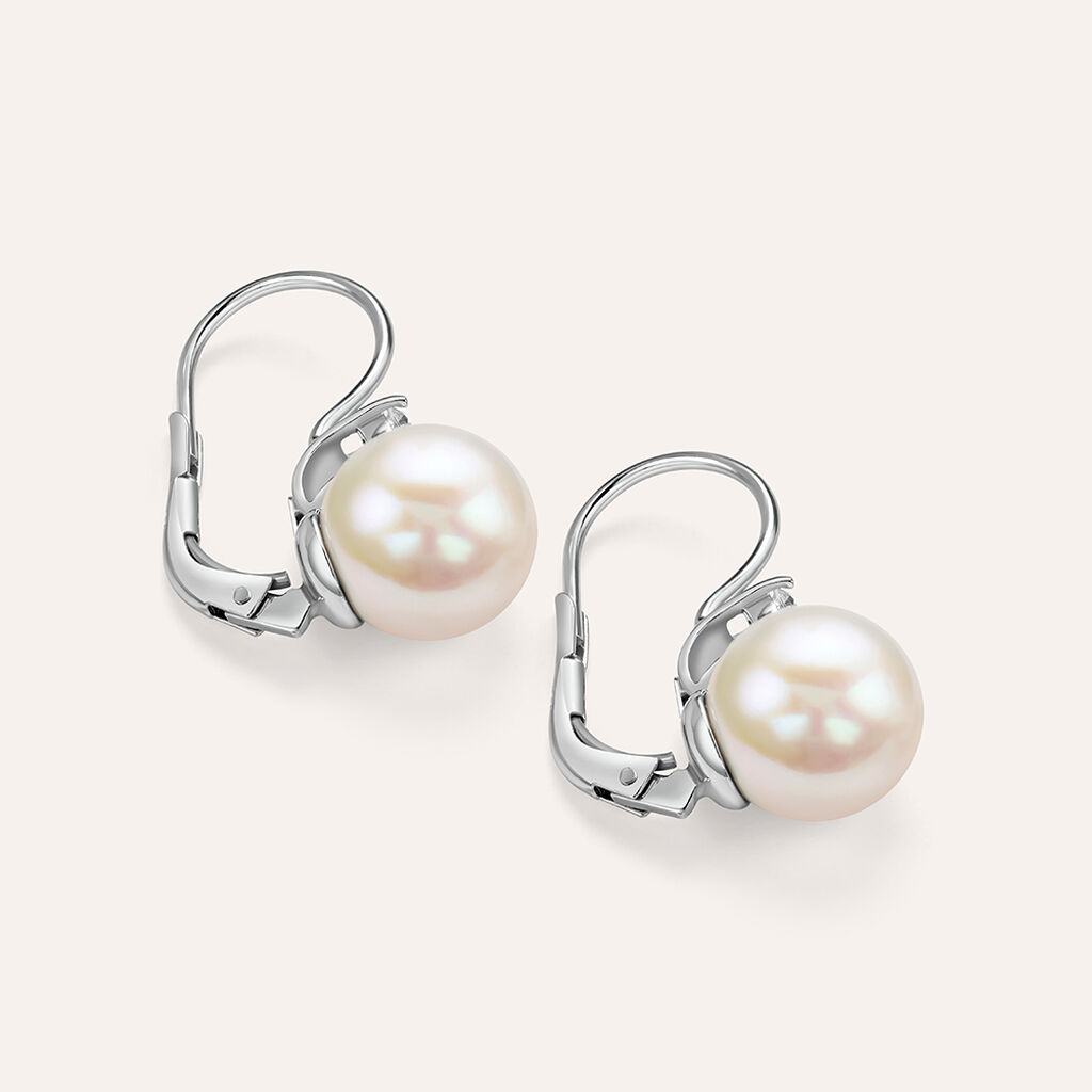 Orecchini Pendenti Silver Pearls Argento Rodiato Perla sintentica Cubic Zirconia