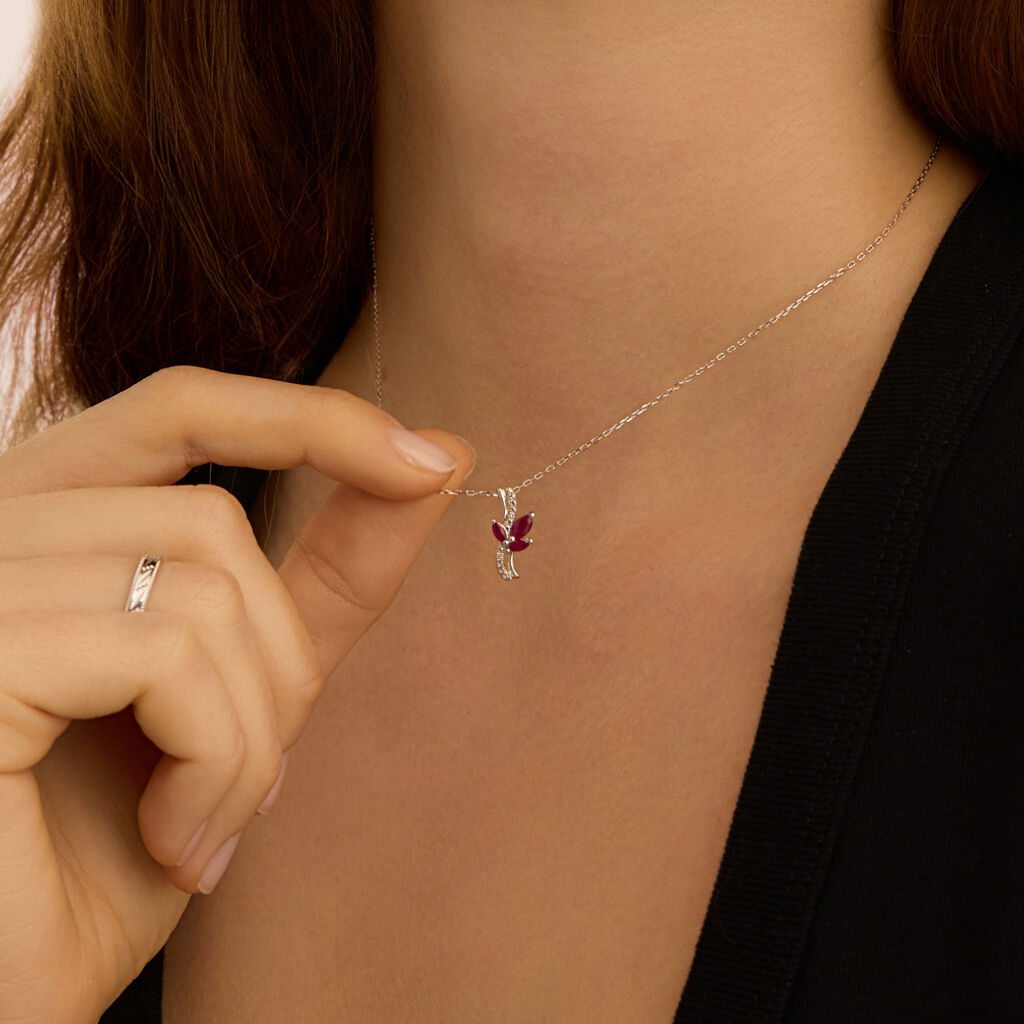 Collana Charlotte Oro Bianco Rubino