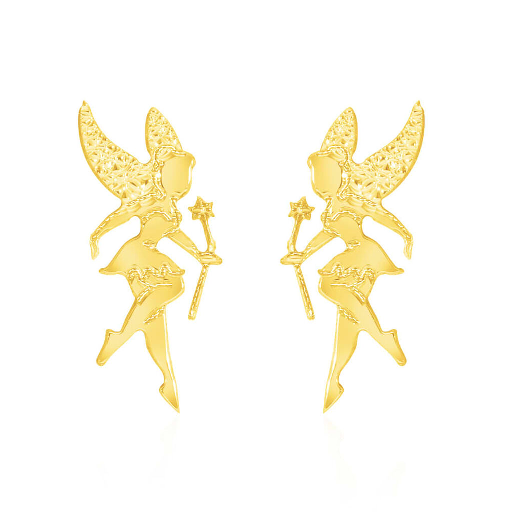 Orecchini a lobo in oro giallo Fata