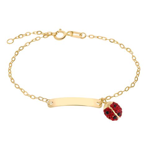 Bracciale Con Targhetta Holy Oro Giallo Cristallo - Bracciali con Incisione Bambino | Stroili