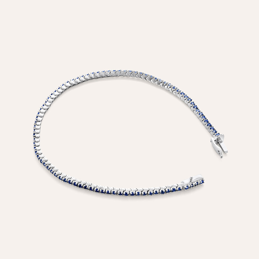 Bracciale Tennis Charlotte Oro Bianco Zaffiro - Bracciali Tennis Donna | Stroili