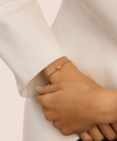 Bead Essential Code Acciaio Rosa Cristallo