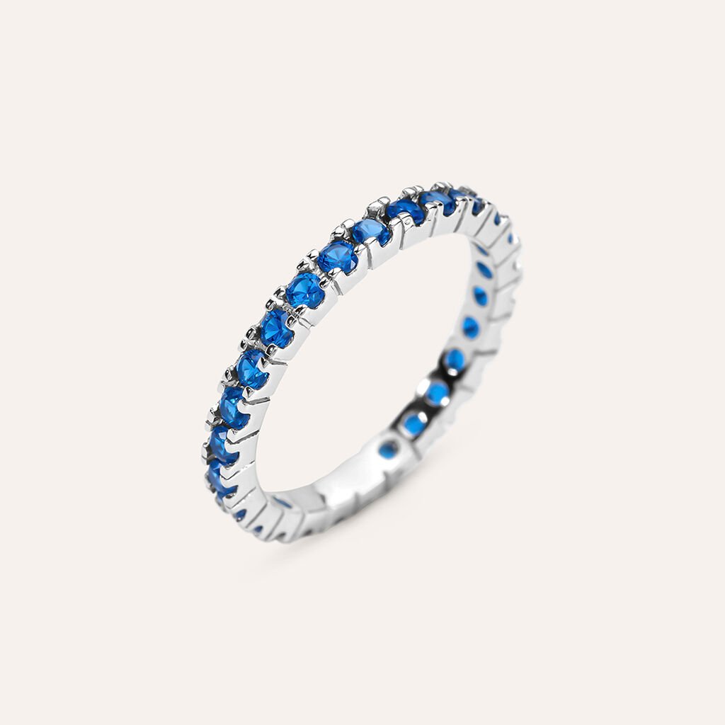 Anello Eternity Silver Rainbow Argento Rodiato Cubic Zirconia