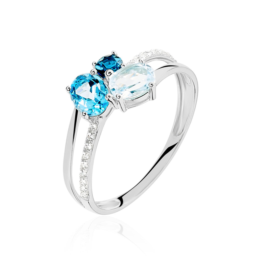 Anello Trilogy Amélie Oro Bianco Topazio Cubic Zirconia