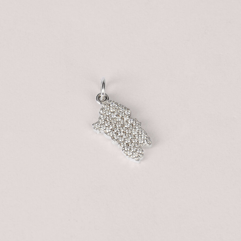 Pendente Saluti&Baci Sardegna Love Beats Argento Rodiato Cubic Zirconia - Ciondoli Donna | Stroili