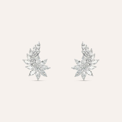 Orecchini Lobo Claire Oro Bianco Cubic Zirconia - Orecchini a Lobo Donna | Stroili