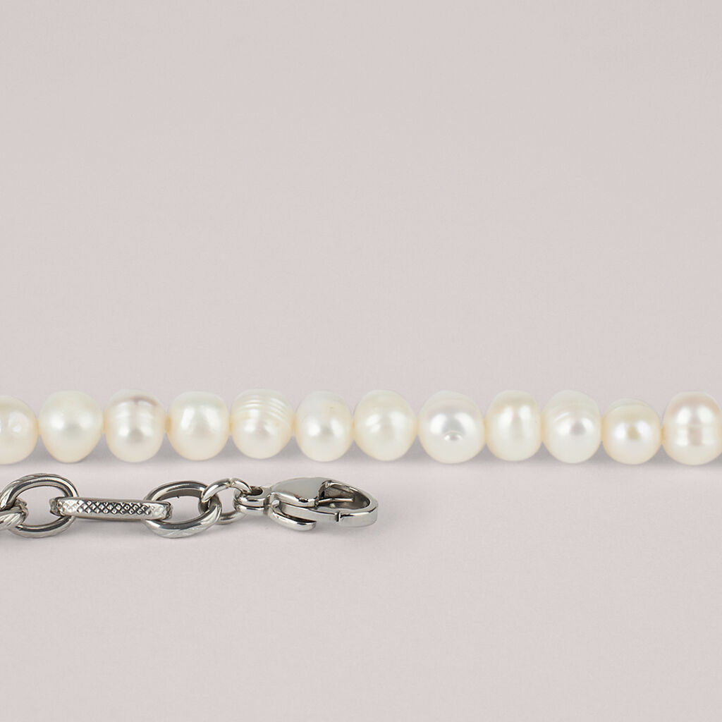 Collana Man Code Acciaio Perla D'Acqua Dolce