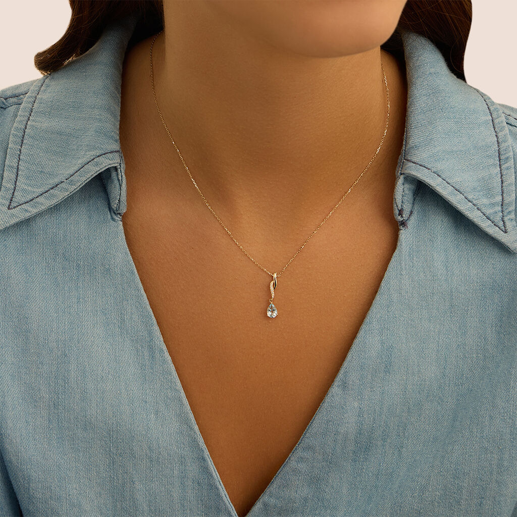 Collana Am&eacute;lie Oro Giallo Topazio Cubic Zirconia