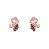 Orecchini Lobo Violet Ottone Rosa Cristallo