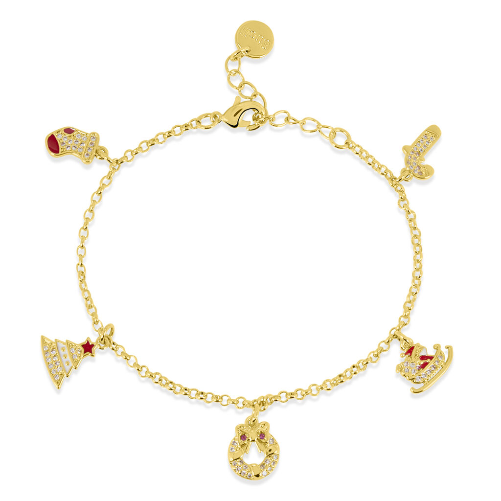 Bracciale Christmas Collection Ottone Dorato Cristallo