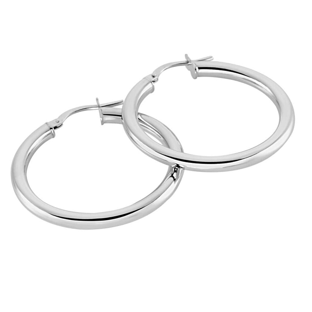 Orecchini A Cerchio Toujours Oro Bianco - Orecchini a Cerchio Donna | Stroili