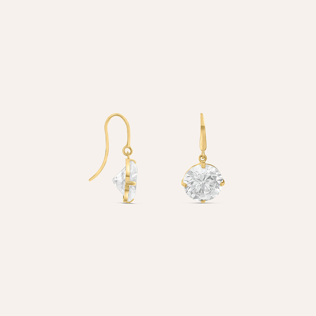 Orecchini Lobo Punto Luce Claire Oro Giallo Cubic Zirconia - Orecchini a Lobo Donna | Stroili