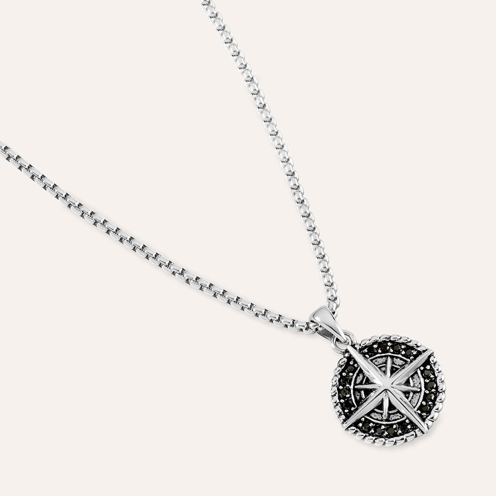 Collana Man Code Acciaio Cubic Zirconia