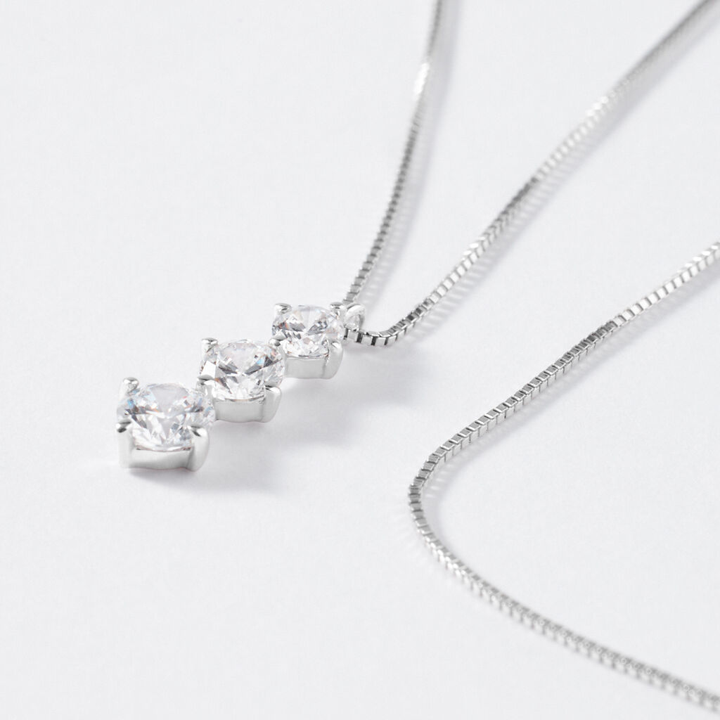 Collana Trilogy Claire Oro Bianco Cubic Zirconia - Collane Donna | Stroili