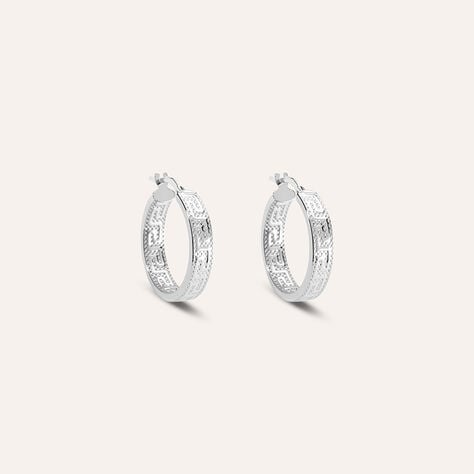 Orecchini A Cerchio Toujours Oro Bianco - Orecchini a Cerchio Donna | Stroili