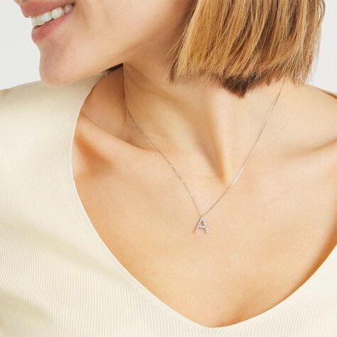 Collana Diamond Letters Oro Bianco Diamante - Collane Donna | Stroili