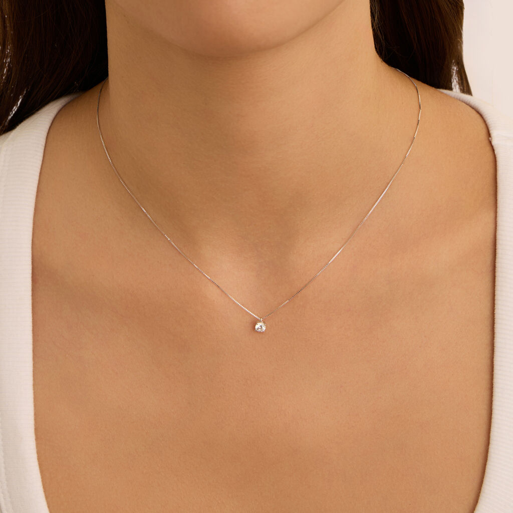 Collana Punto Luce Claire Oro Bianco Cubic Zirconia - Gioielli Donna | Stroili