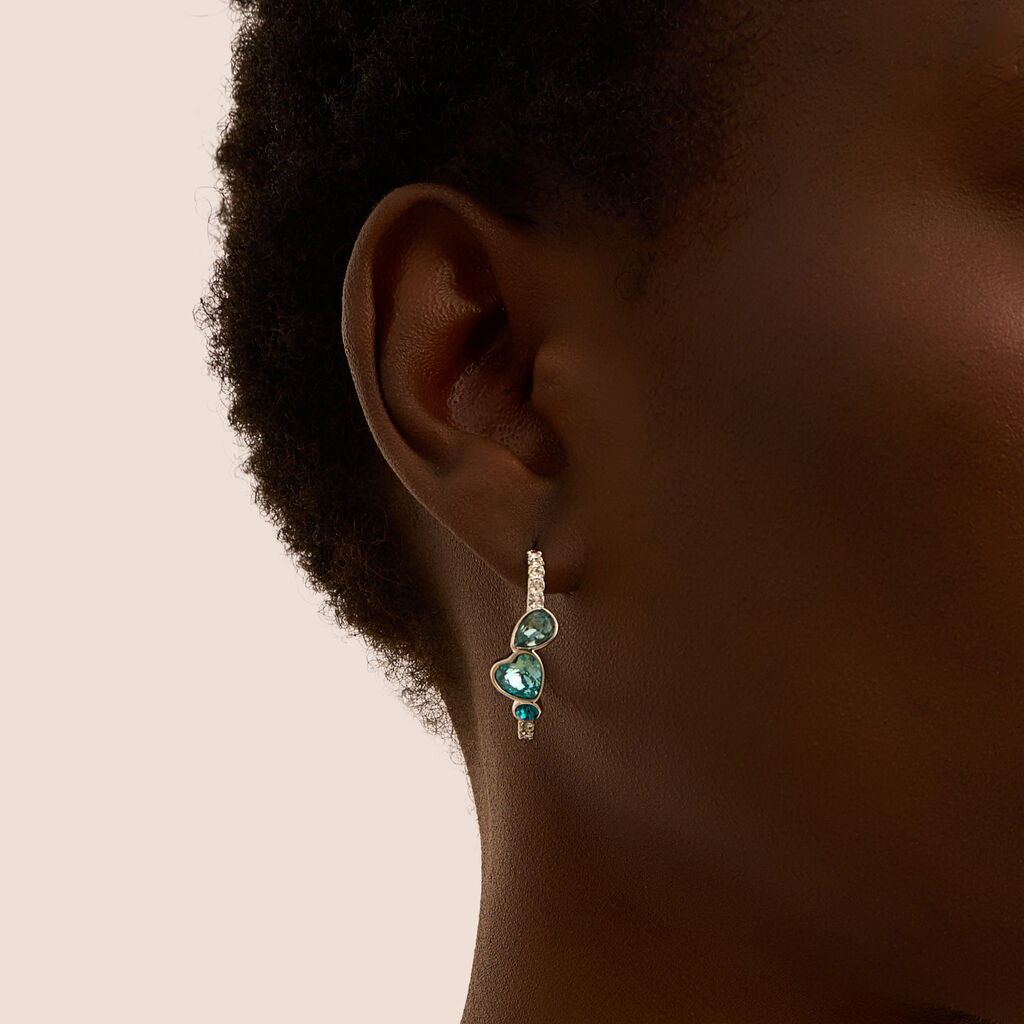 Orecchini A Cerchio Violet Ottone Cristallo