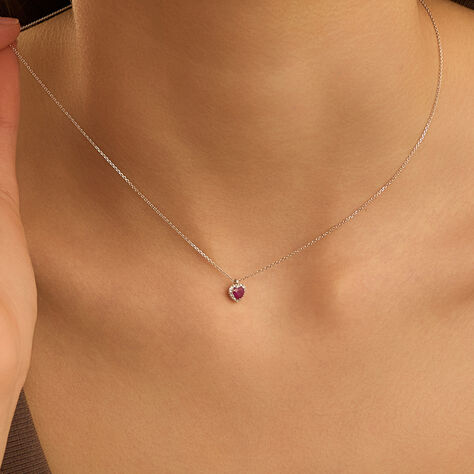 Collana Charlotte Oro Bianco Rubino Diamante - Collane Donna | Stroili