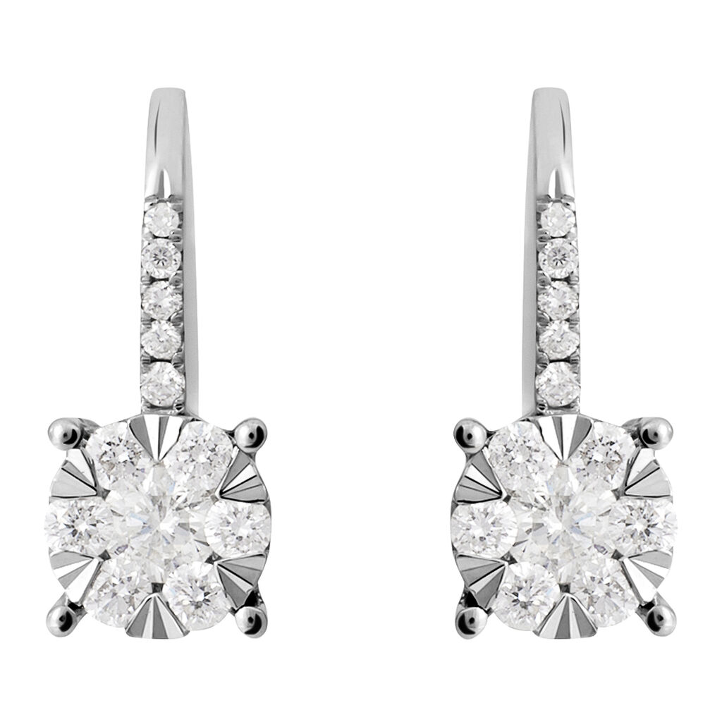 Orecchini Lobo Punto Luce Petali Oro Bianco Diamante - Orecchini a Lobo Donna | Stroili