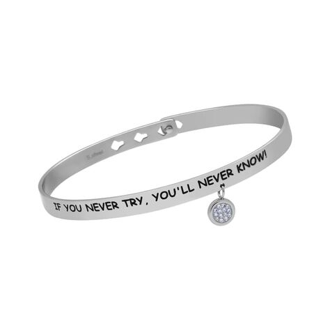 Bangle Lady Message Acciaio Cristallo - Bracciali Rigidi Donna | Stroili