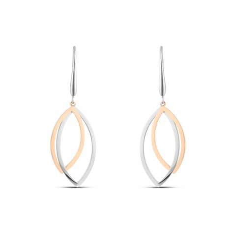 Orecchini Pendenti Sunrise Acciaio Bicolore Bianco / Rosa - Orecchini Pendenti Donna | Stroili