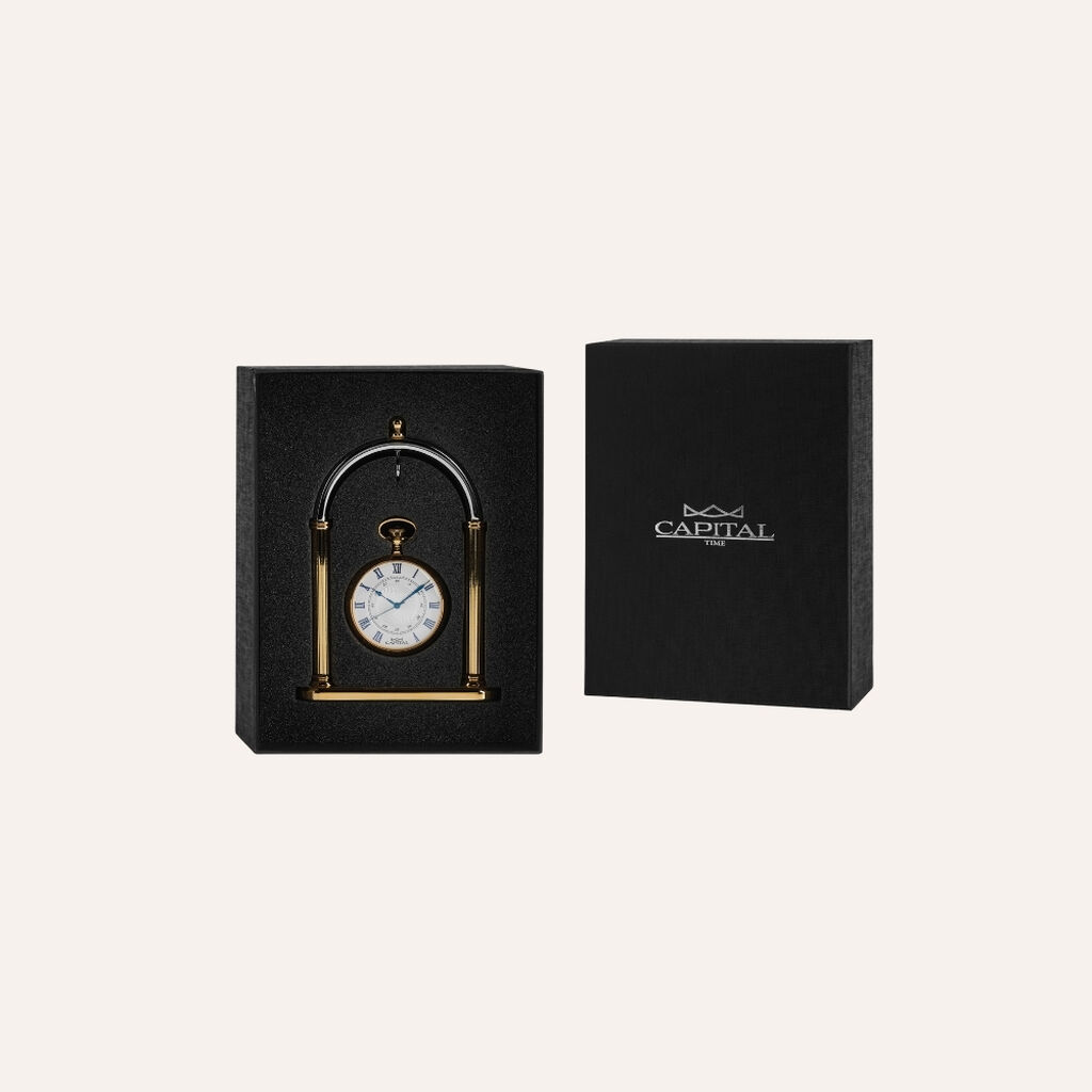 Set Orologio da Tasca Capital in Metallo e Stand in Metallo