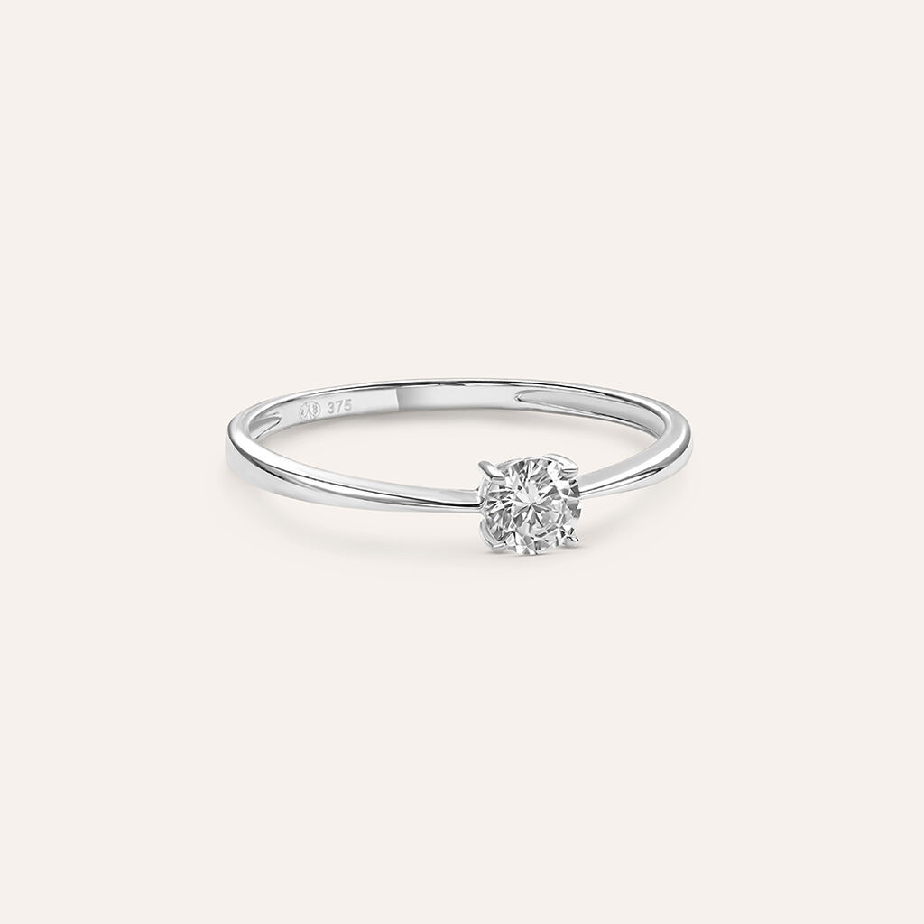 Anello Solitario Claire Oro Bianco Cubic Zirconia - Anelli con Pietre Donna | Stroili