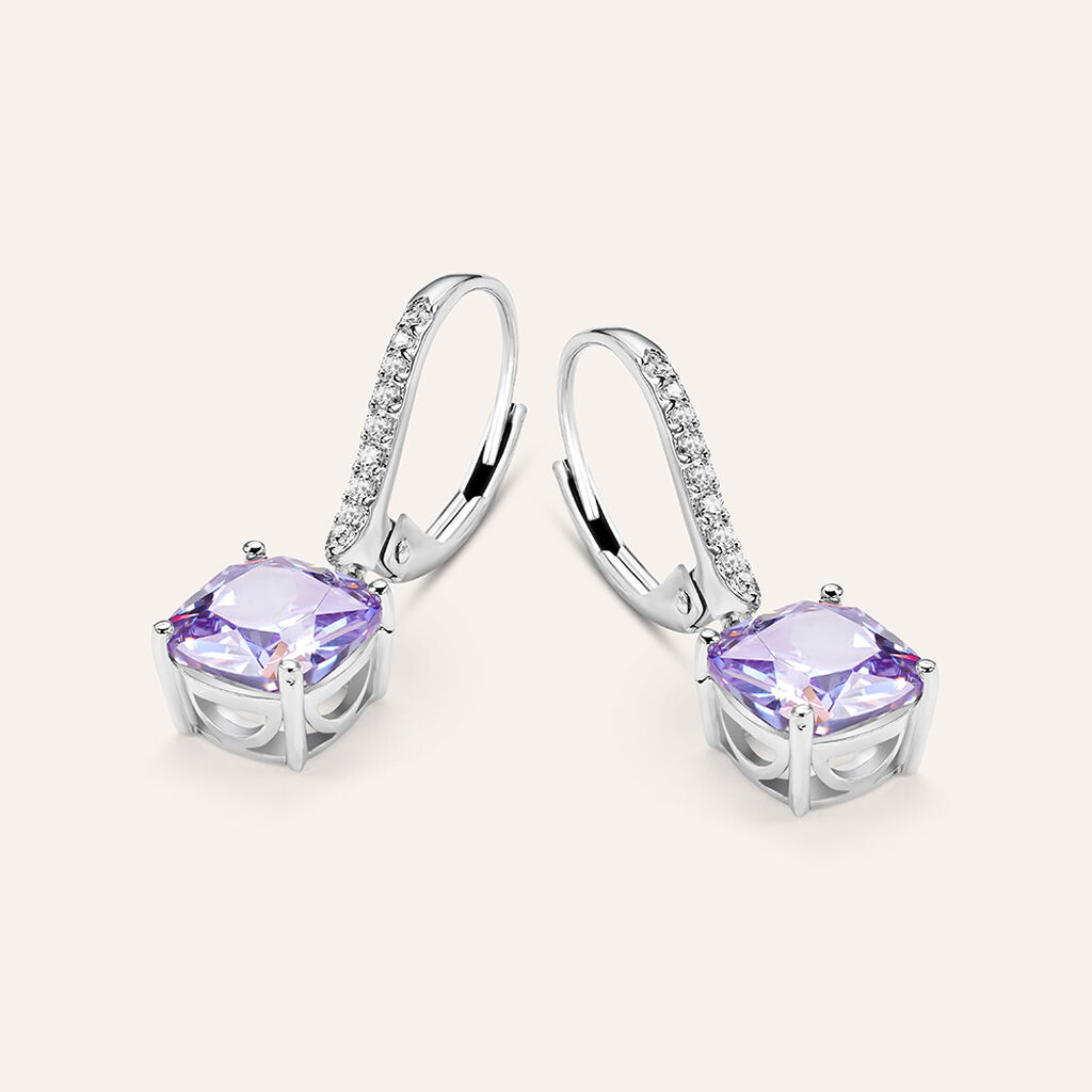 Orecchini Pendenti Silver Rainbow Argento Rodiato Cubic Zirconia