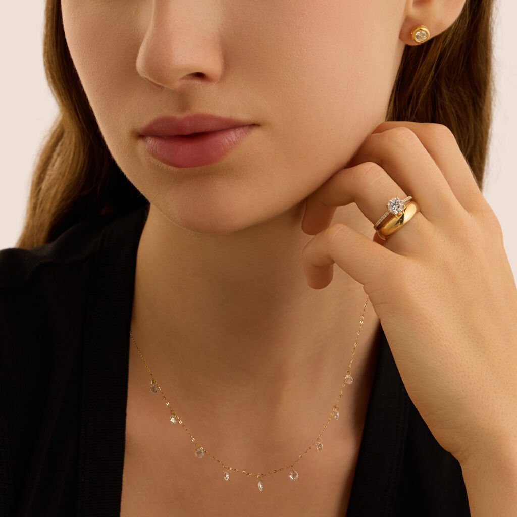 Anello Solitario Claire Oro Giallo Cubic Zirconia