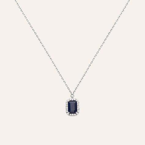 Collana Charlotte Oro Bianco Zaffiro Diamante - Collane Donna | Stroili