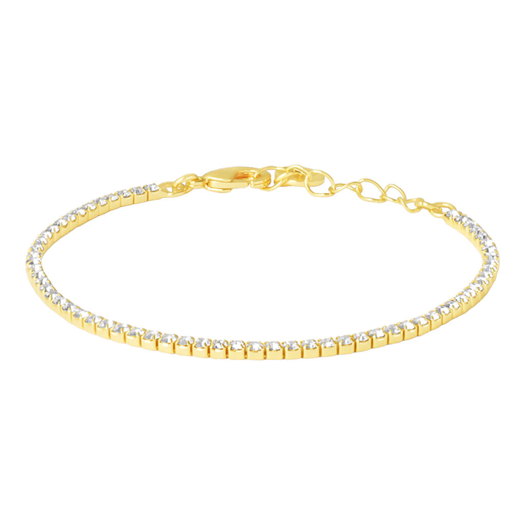 Bracciale Tennis Romantic Shine Metallo Dorato Cristallo - Bracciali Tennis Donna | Stroili