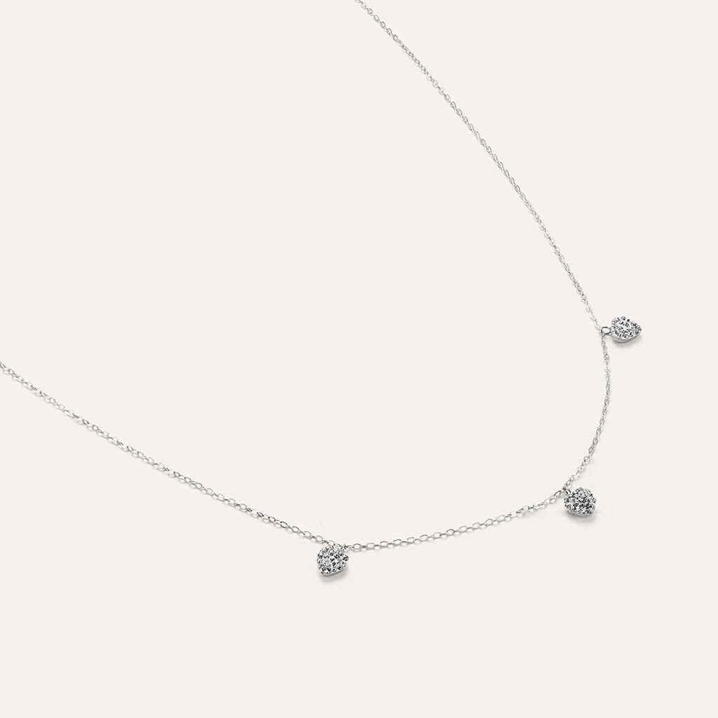 Collana Christelle Oro Bianco Cristallo