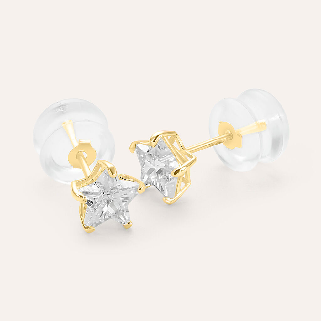 Orecchini Lobo Bon Ton Oro Giallo Cubic Zirconia