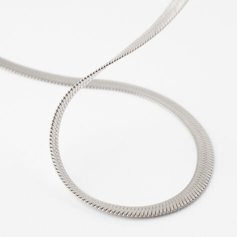 Epinki Collana Girocollo In Argento 925 | Catena Barra 0,8mm | 40-45 Cm | Regalo Con Confezione