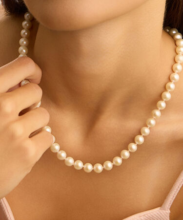 Collana Gold Pearls Oro Bianco Perla D'Acqua Dolce Diamante