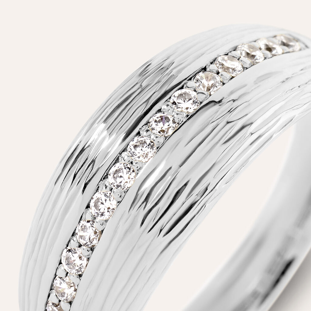 Anello Fascia Desideria Argento Nobile Rodiato Cubic Zirconia
