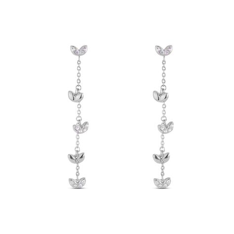 Orecchini pendenti Lady Chic Acciaio Foglie e Cristalli - Orecchini Pendenti Donna | Stroili