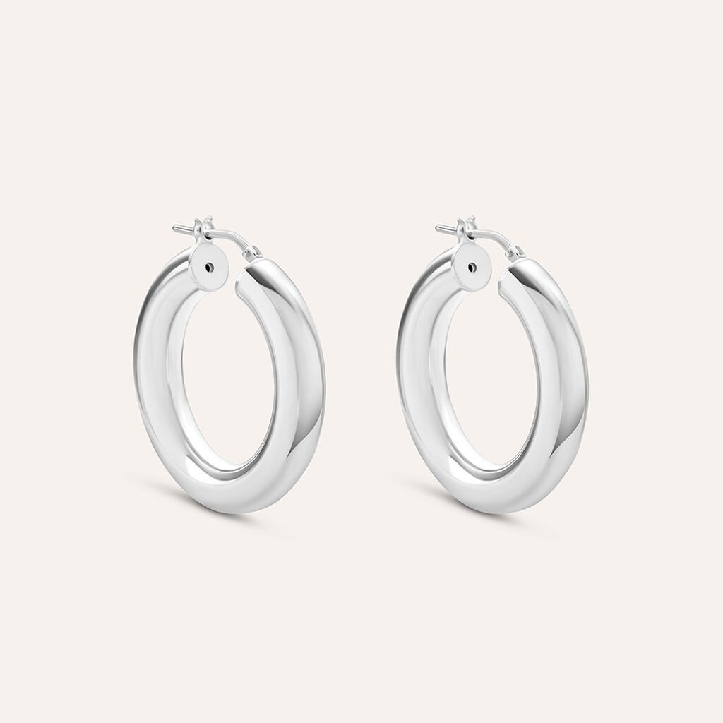 Orecchini A Cerchio Silver Collection Argento Rodiato