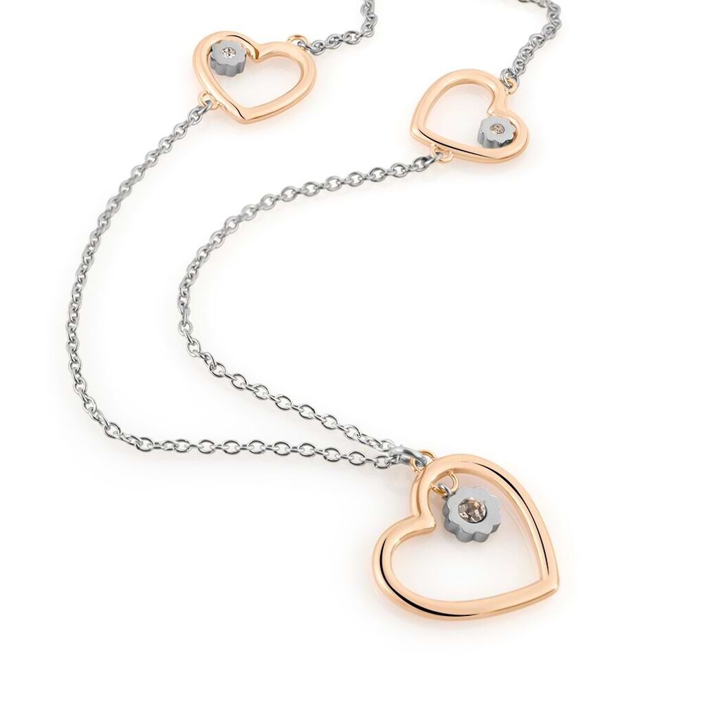 Collana Lady Chic Acciaio Bicolore Bianco / Rosa Cristallo - Collane Donna | Stroili