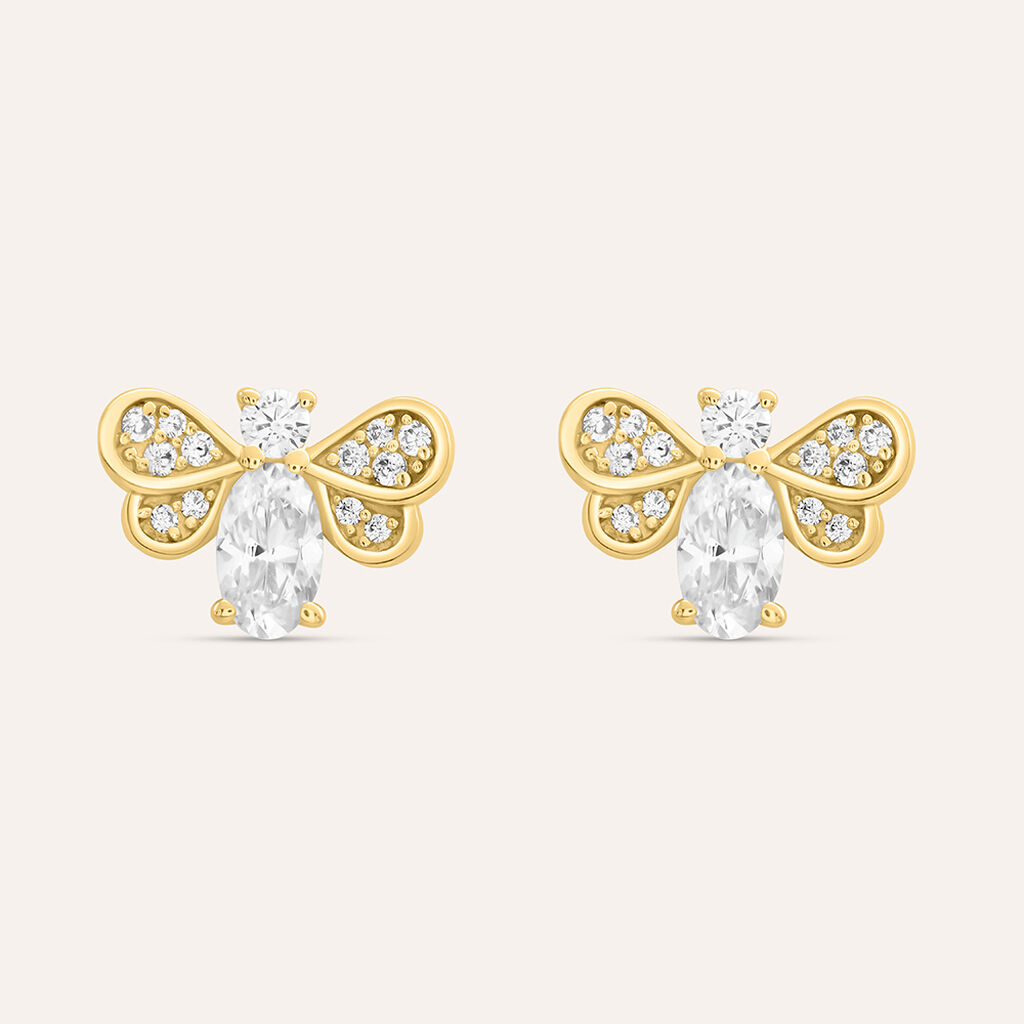 Orecchini Lobo Claire Oro Giallo Cubic Zirconia