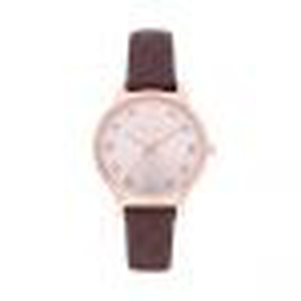 Orologio linea Formentera solo tempo cinturino in pelle marrone e cassa rose gold