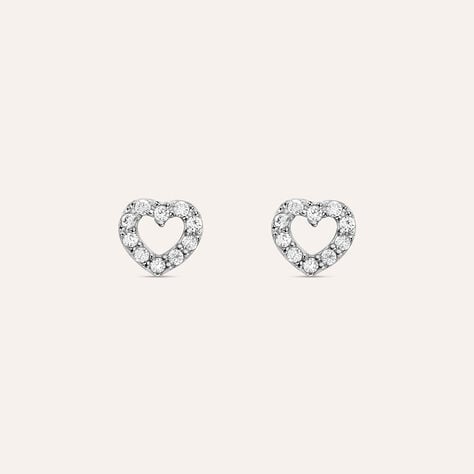 Orecchini Lobo Claire Oro Bianco Cubic Zirconia - Orecchini a Lobo Donna | Stroili