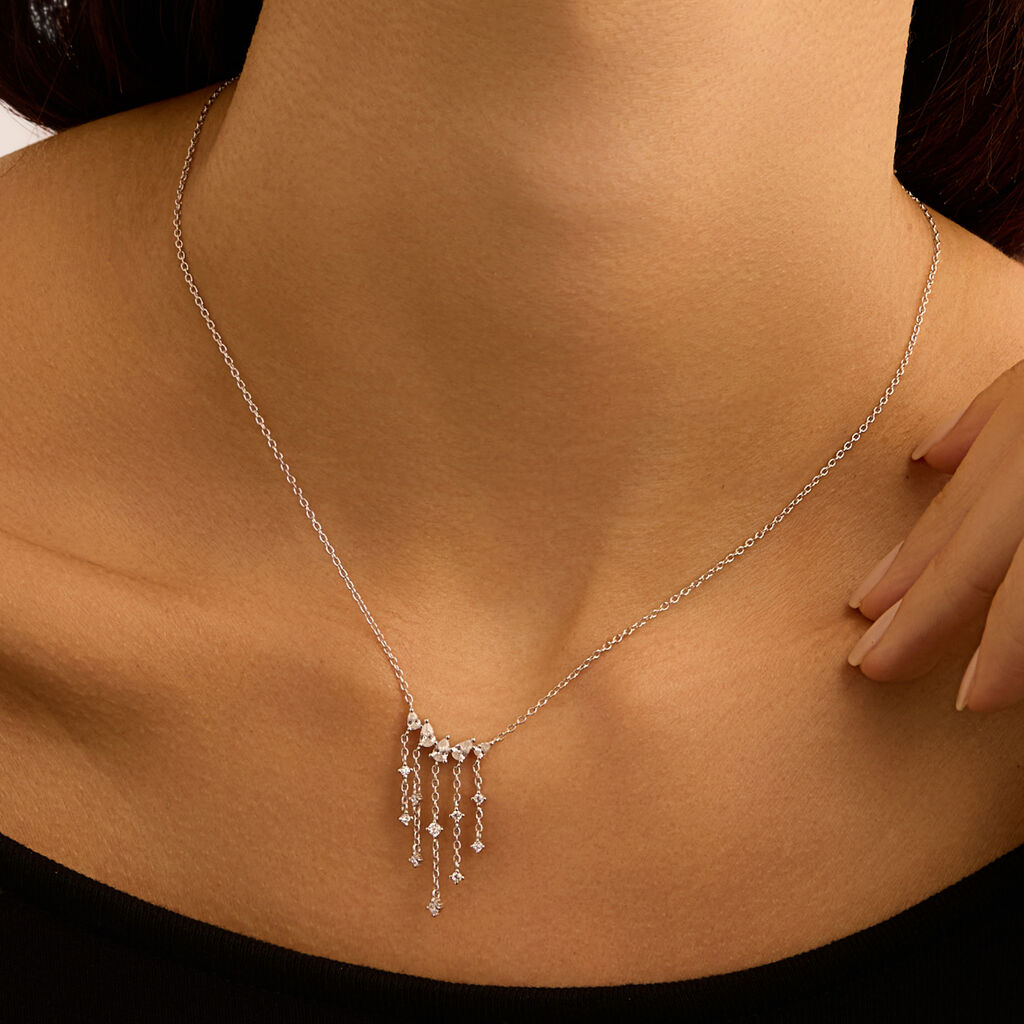 Collana Silver Elegance Argento Rodiato Cubic Zirconia